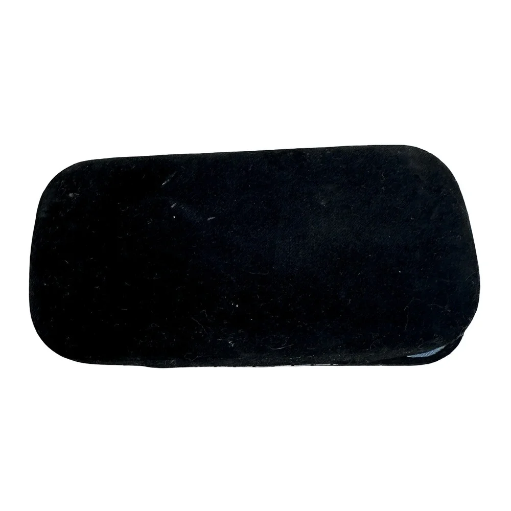 Gucci Black Velvet Sunglasses Case Light Blue Satin Lining Gold Logo Italy